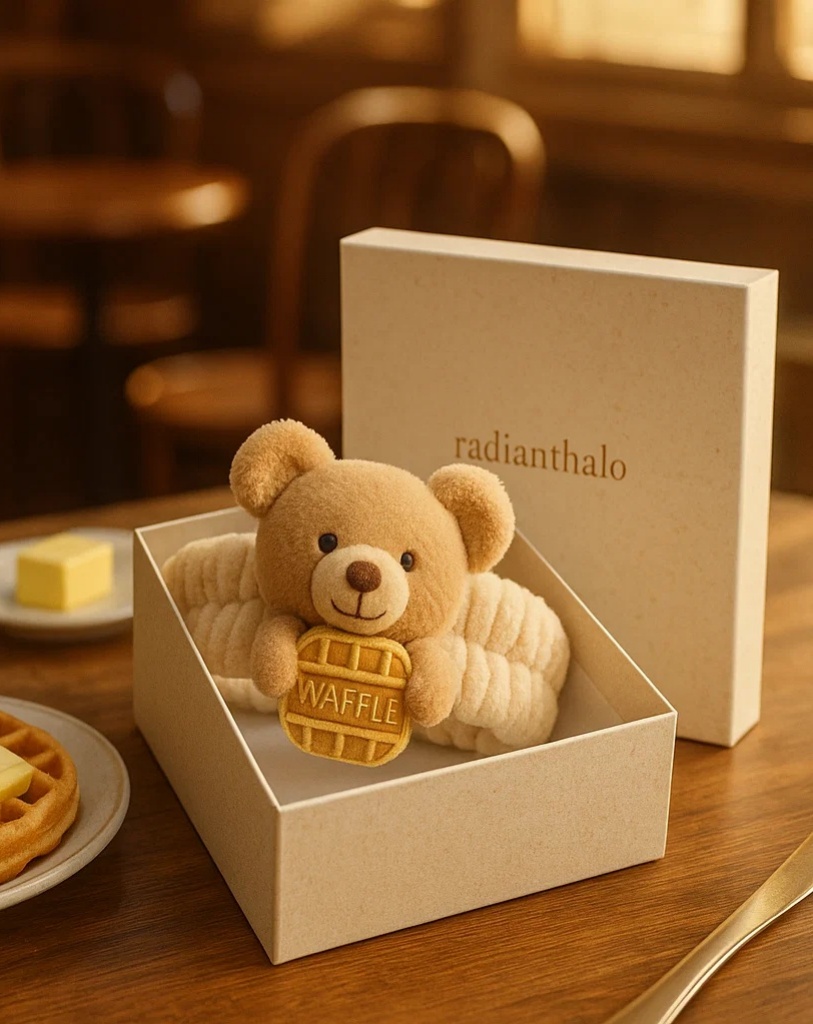 Bear and Waffle Embellished Soft Baby Headband - Ideal for Baby Photos