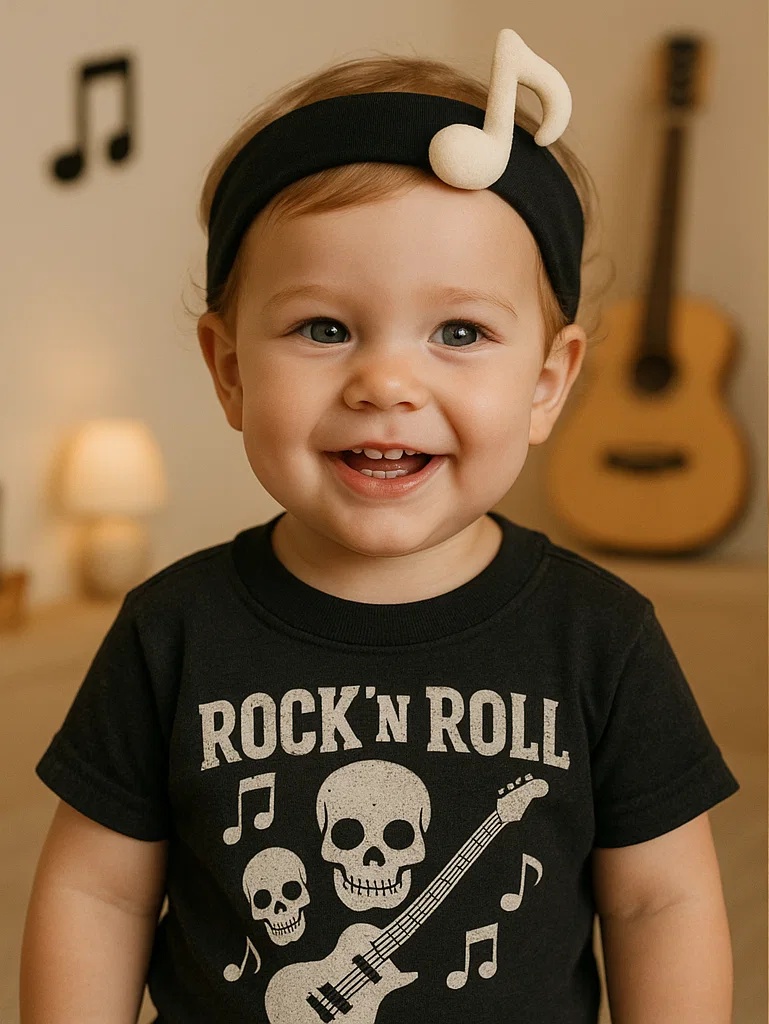 Cinta musical para bebé – Suave, adorable y con estilo rockero