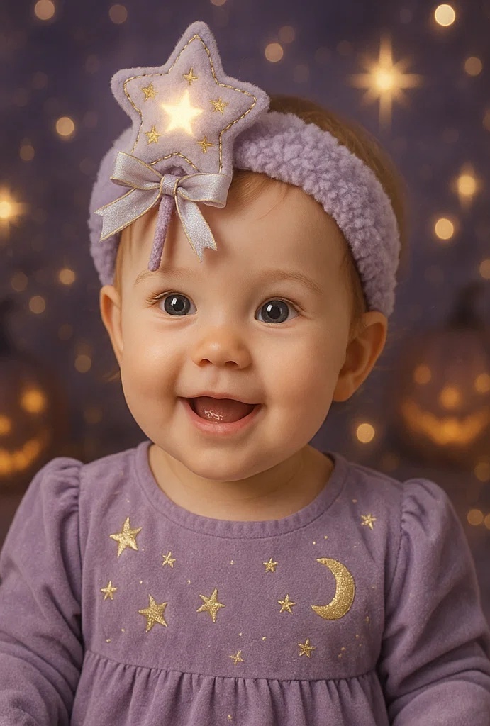 Purple Star Magic Wand Baby Headband – Adorable & Comfortable for Infants