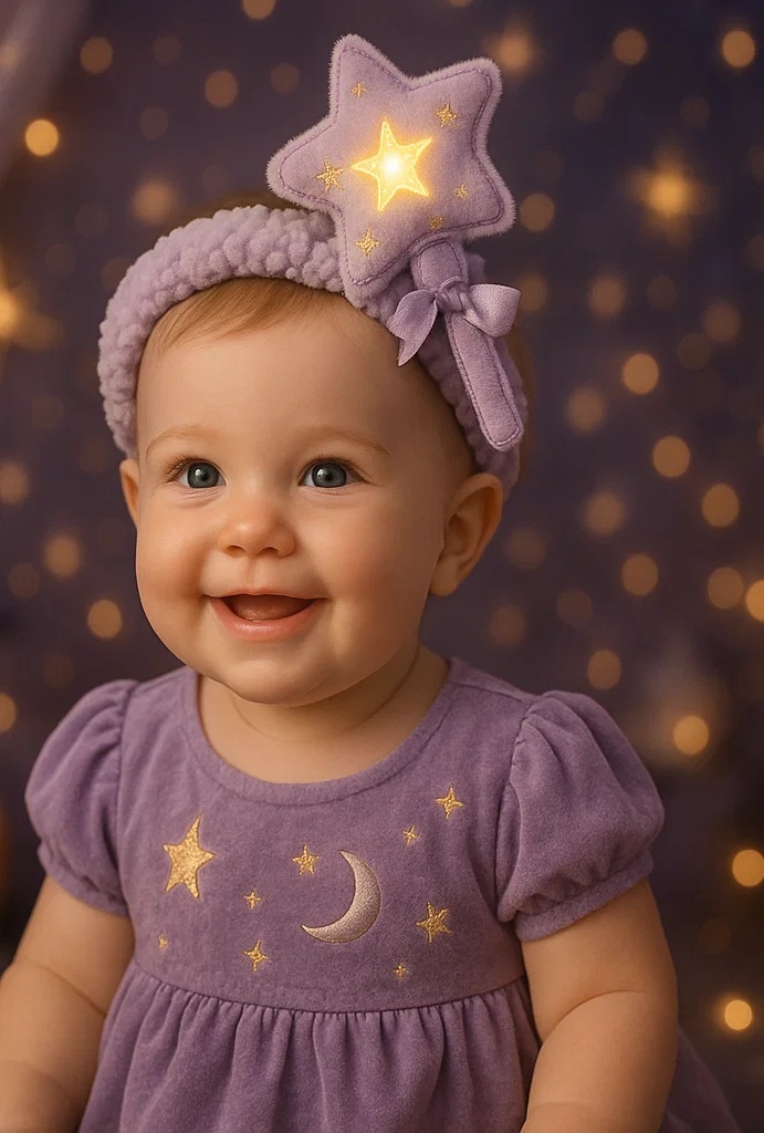 Lavender Star Light-Up Baby Headband – Cute Accessory for Baby Photography