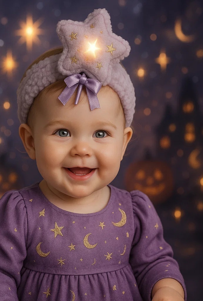 Lilac Star Magic Wand Baby Headband – Perfect for Party & Photo Sessions