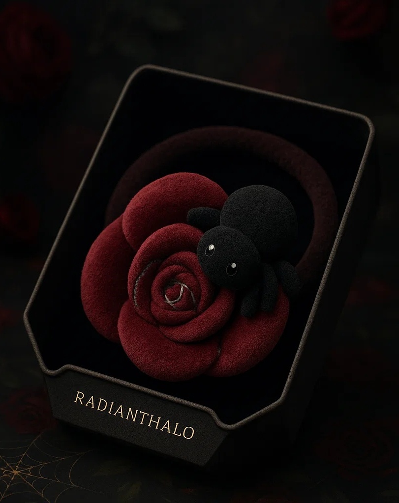 Red Rose Spider Plush Baby Headband – Cute & Adorable Infant Accessory
