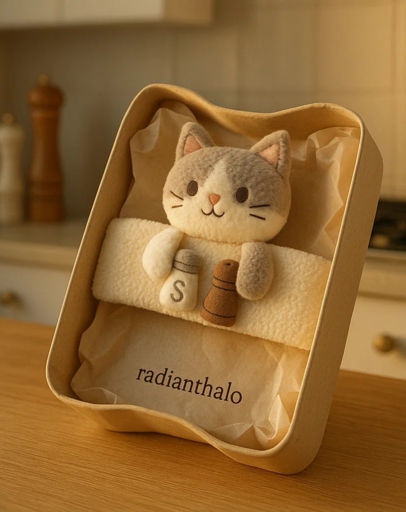 Adorable Cat-Themed Baby Headband with Salt and Pepper Shakers