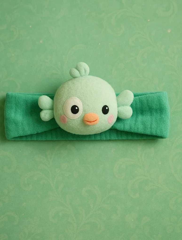 Bird-Themed Baby Headband (Green)