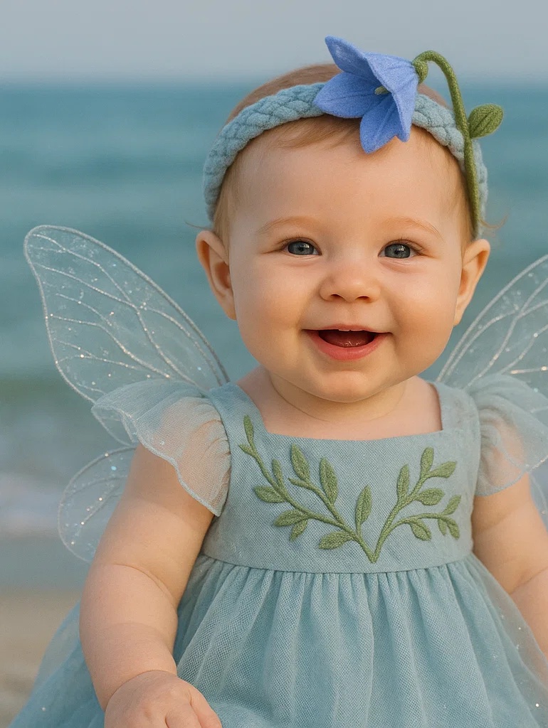 Delicate Baby Headband with Purple Flower and Soft Embellishments