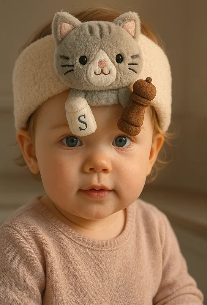 Charming Cat Baby Headband with S & P Shakers for Photogenic Moments