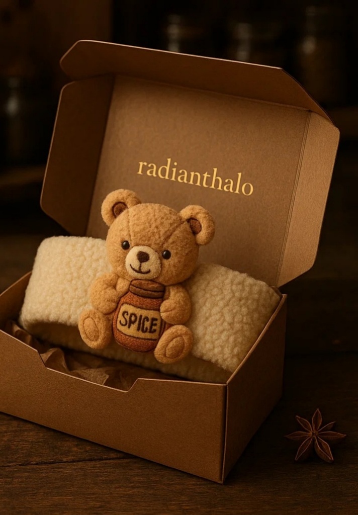 Soft Bear Baby Headband with Spice Jar Decoration