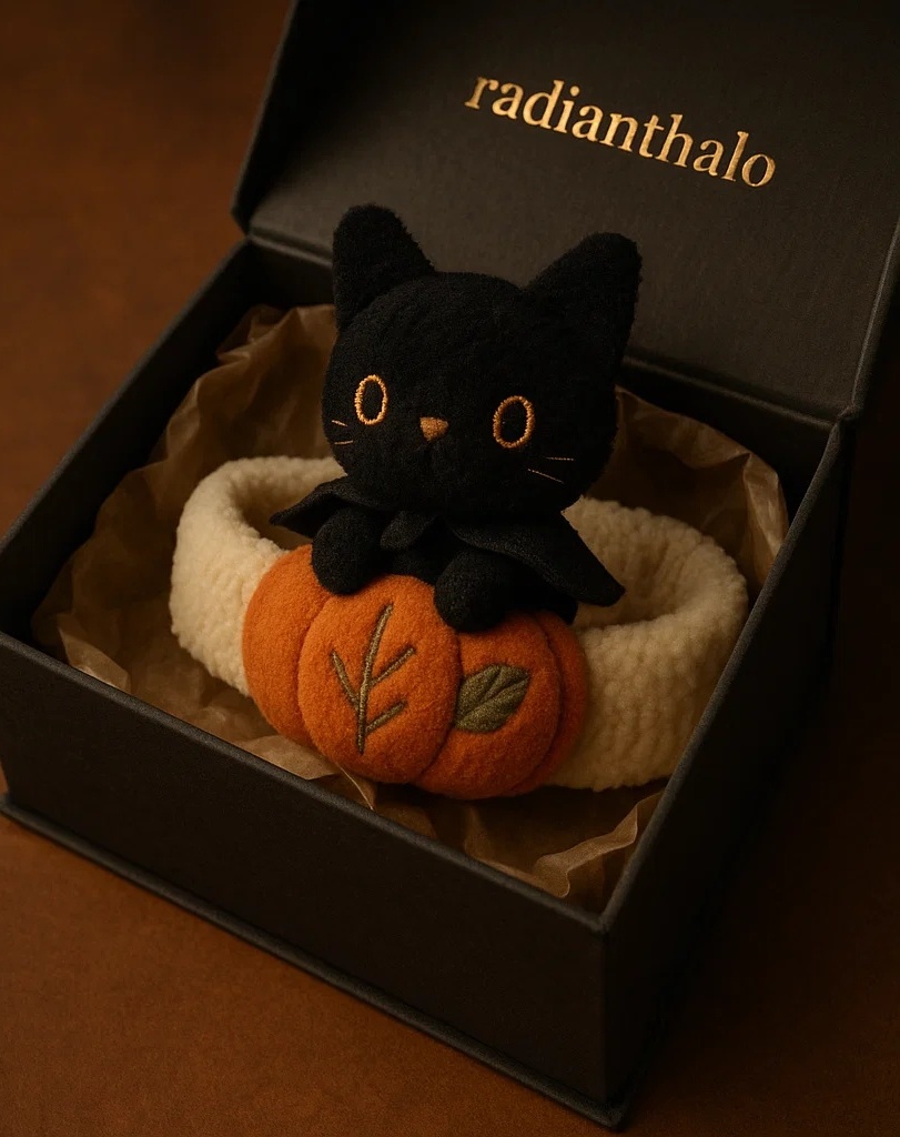 Black Cat Plush Baby Headband – Perfect for Halloween & Special Events