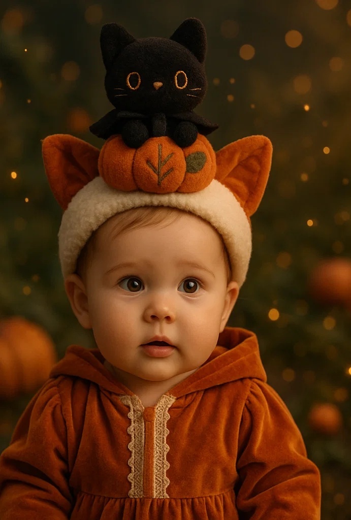 Black Cat Plush Baby Headband – Perfect for Halloween & Special Events