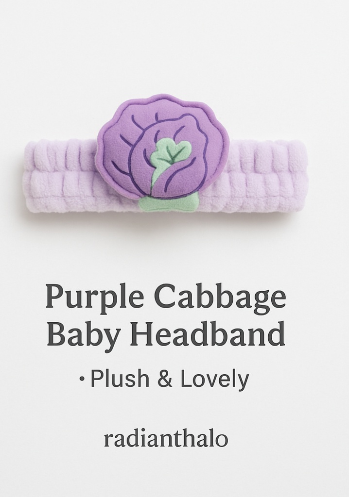 Purple Cabbage Baby Headband - Fun and Colorful