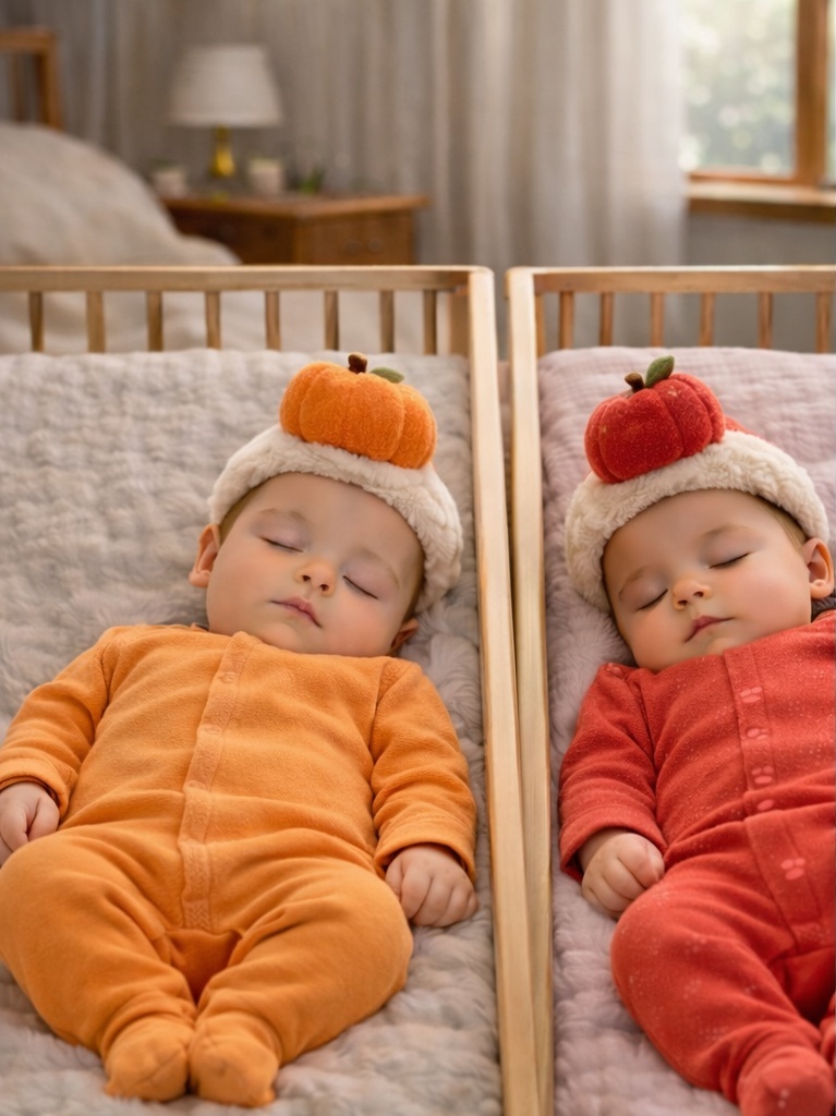 3D Plush Pumpkin Baby Headband – Soft Fall Newborn Photoshoot Prop (Orange)