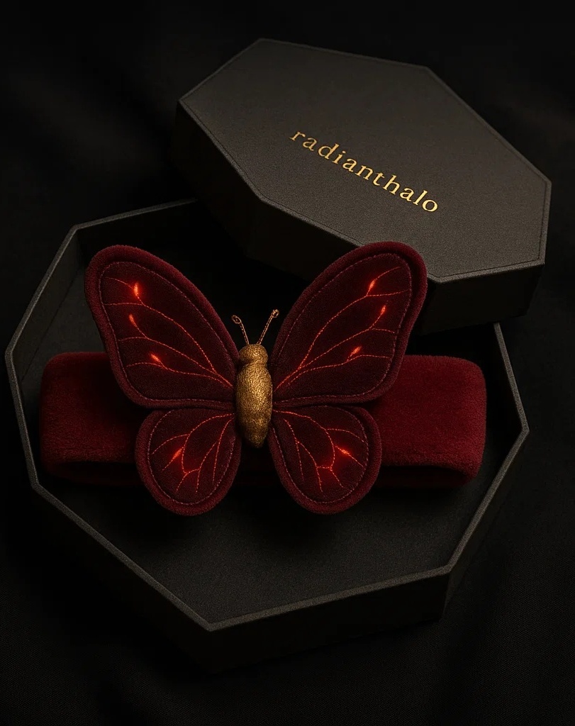 Glowing Red Butterfly Baby Headband – Perfect for Photoshoots & Special Events