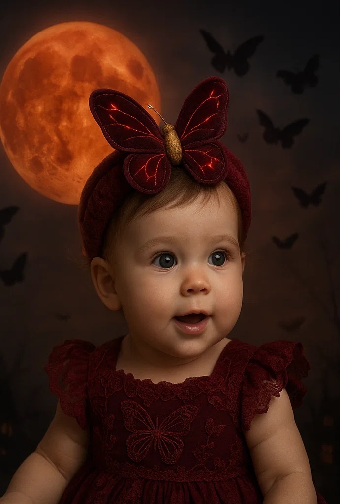 Red Butterfly LED Plush Baby Headband – Elegant and Eye-Catching for B2B Buyers