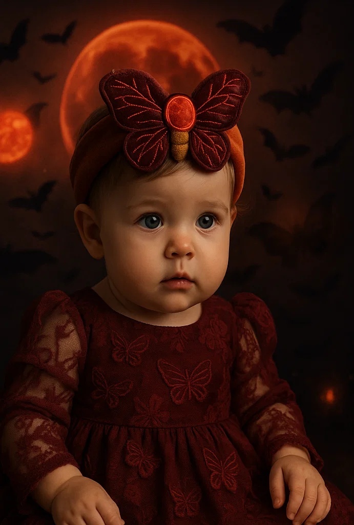 Luxurious Burgundy Butterfly LED Baby Headband – Ideal for Wholesale