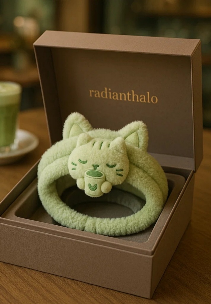 Cute Cat Headband for Babies with Tea Cup – Soft and Comfortable