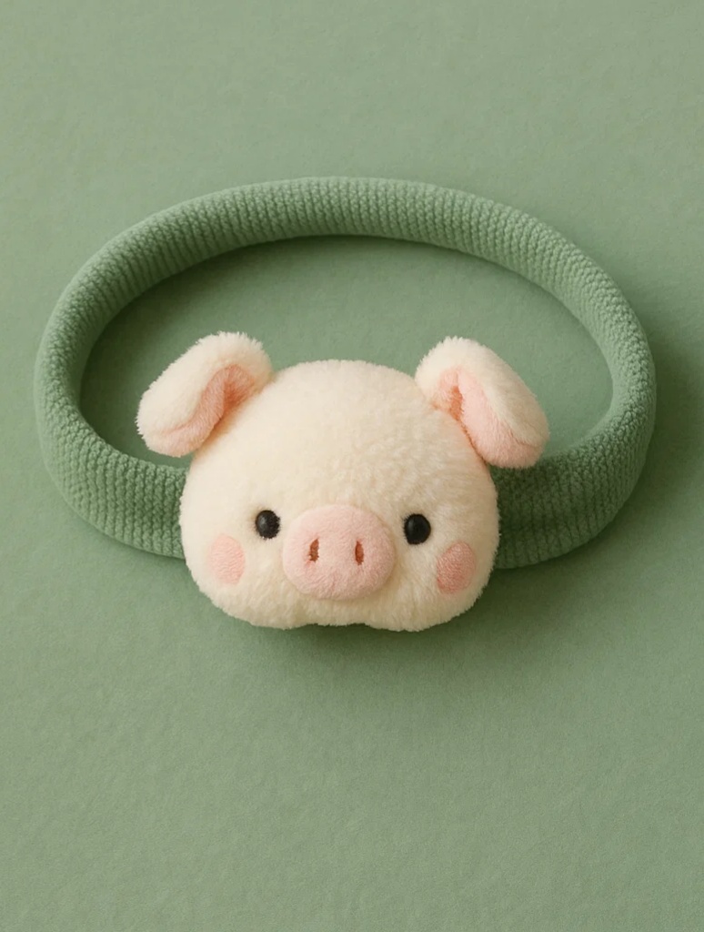 Pig-Themed Baby Headband (Green)