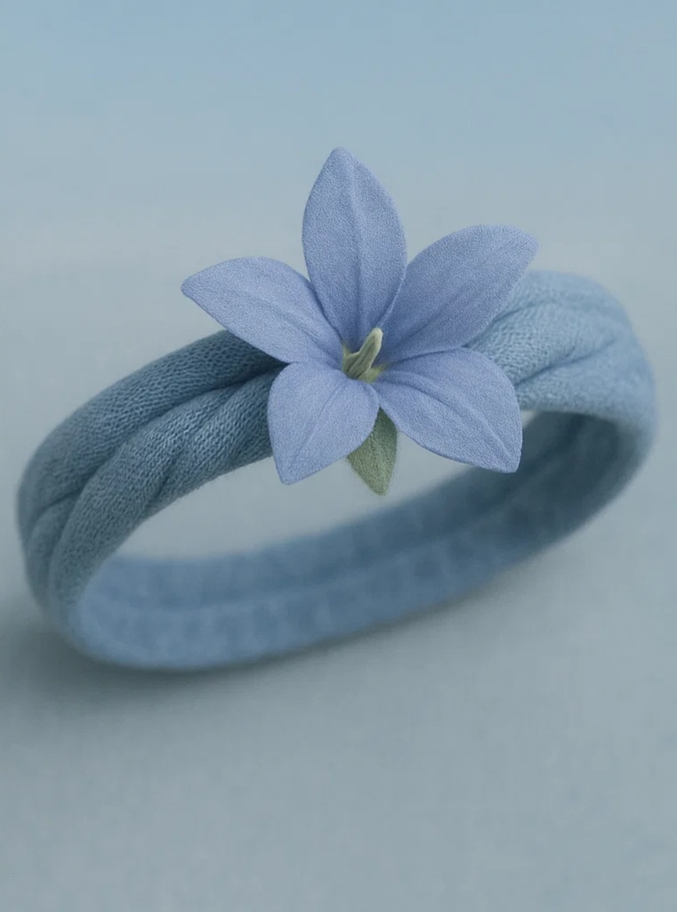 Adorable Baby Headband with Blue Floral Decoration for Photoshoots