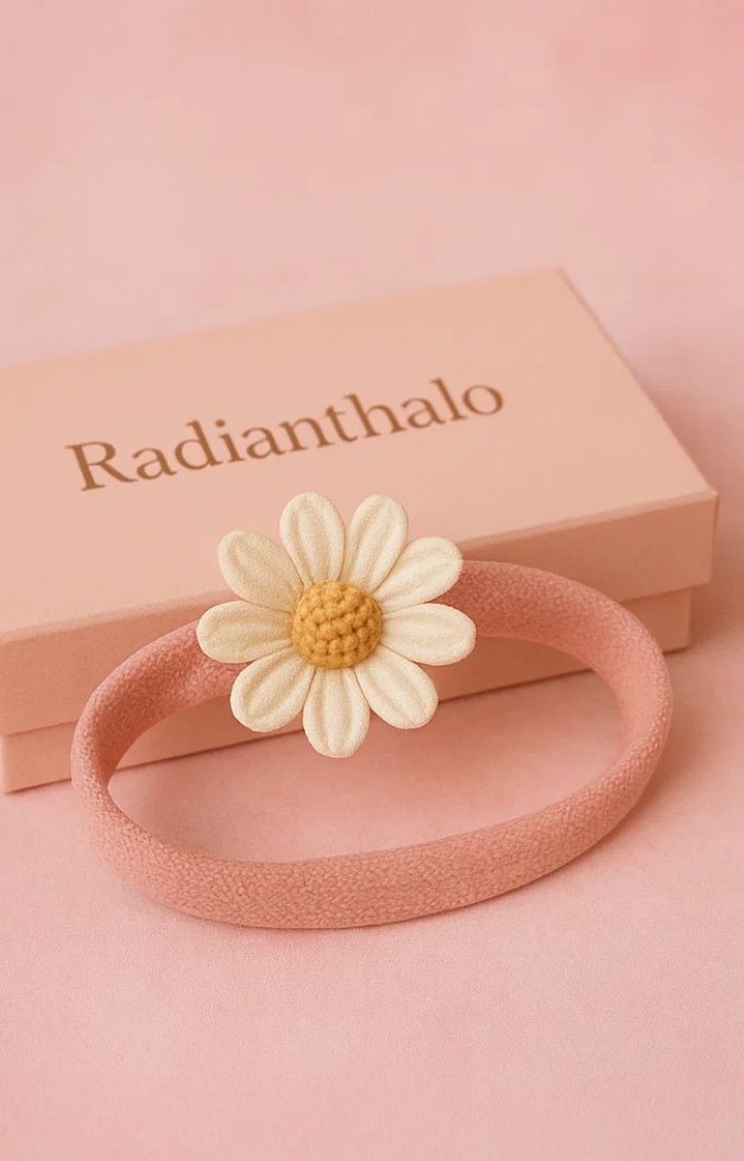 Bandeau bébé avec marguerite – Style naturel féerique