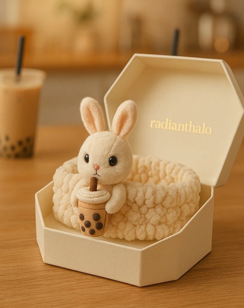 Milk Tea Bunny Baby Headband – Charming Style for Infant Photos