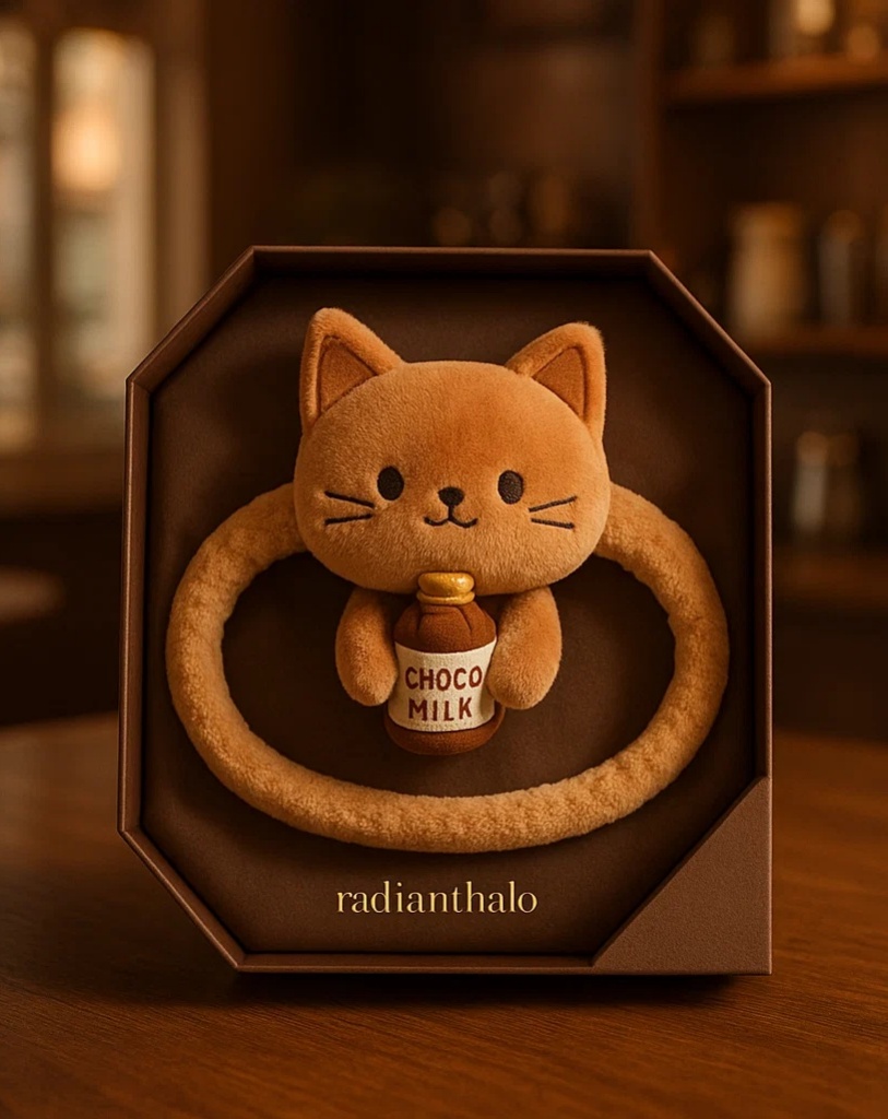Chocolate Milk Cat Headband – Cozy Plush for Baby Shoots