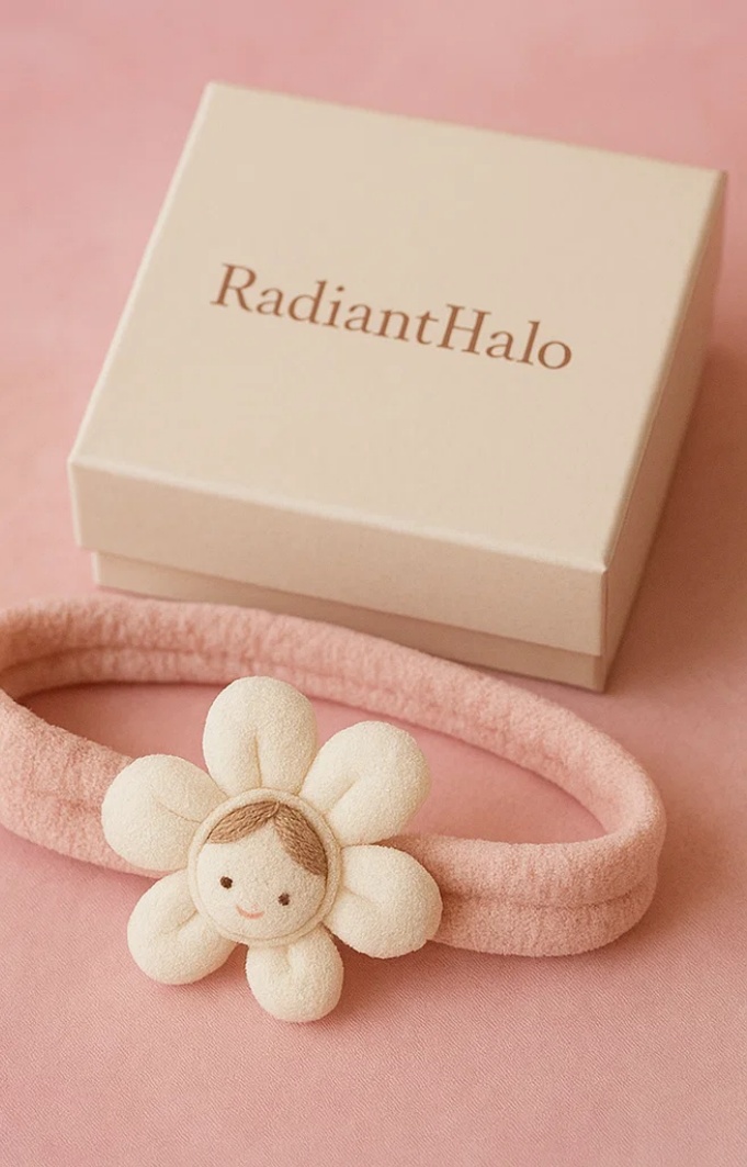 Baby-Stirnband mit Gänseblümchen – Natürlicher Märchenstil