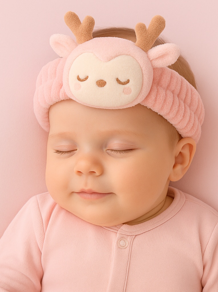 Diadema para bebé con juguete extraíble de peluche suave