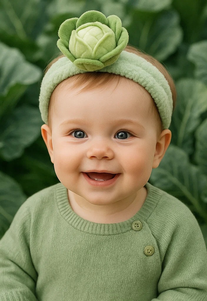Plush Baby Headbands with Lettuce Design for Fresh and Cute Baby Accessories