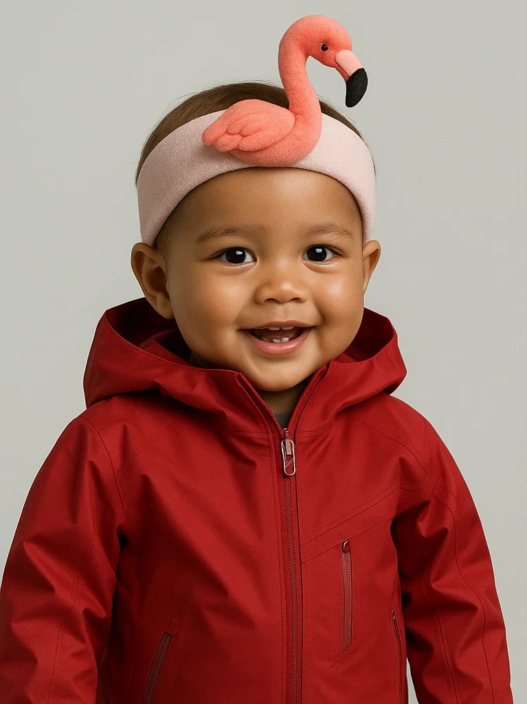 Bright Flamingo Baby Headband – Soft Coral Pink Plush Style