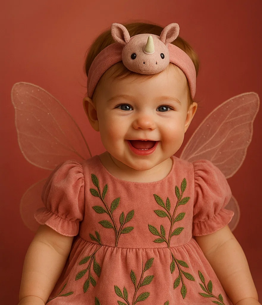 Unicorn Headband Baby Dress with Angel Wings - Design Adorável e Mágico para Crianças