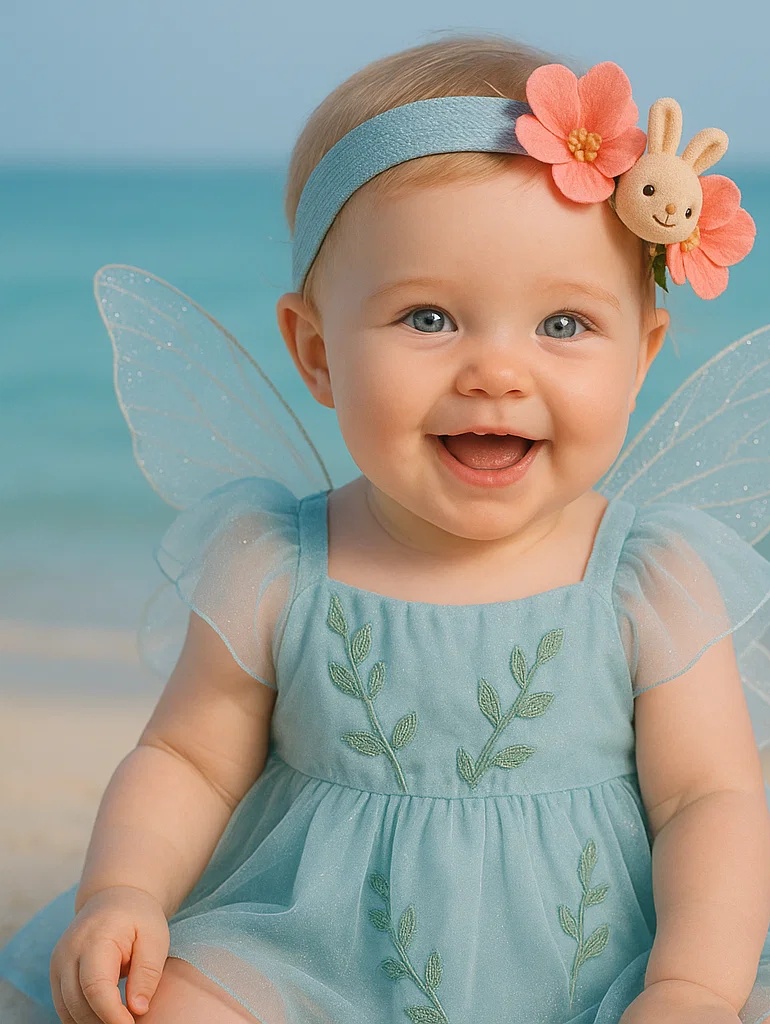 Cute Baby Headband with Bunny and Flower Decorations