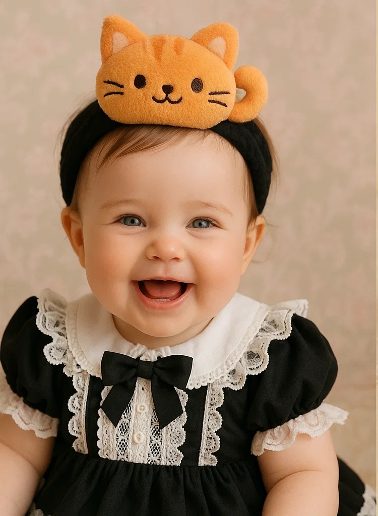 Pumpkin Cat Baby Headband – Cute and Spooky