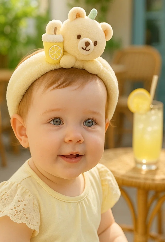 Lemon Bear Baby Headband – Fun and Fresh Style for Newborns