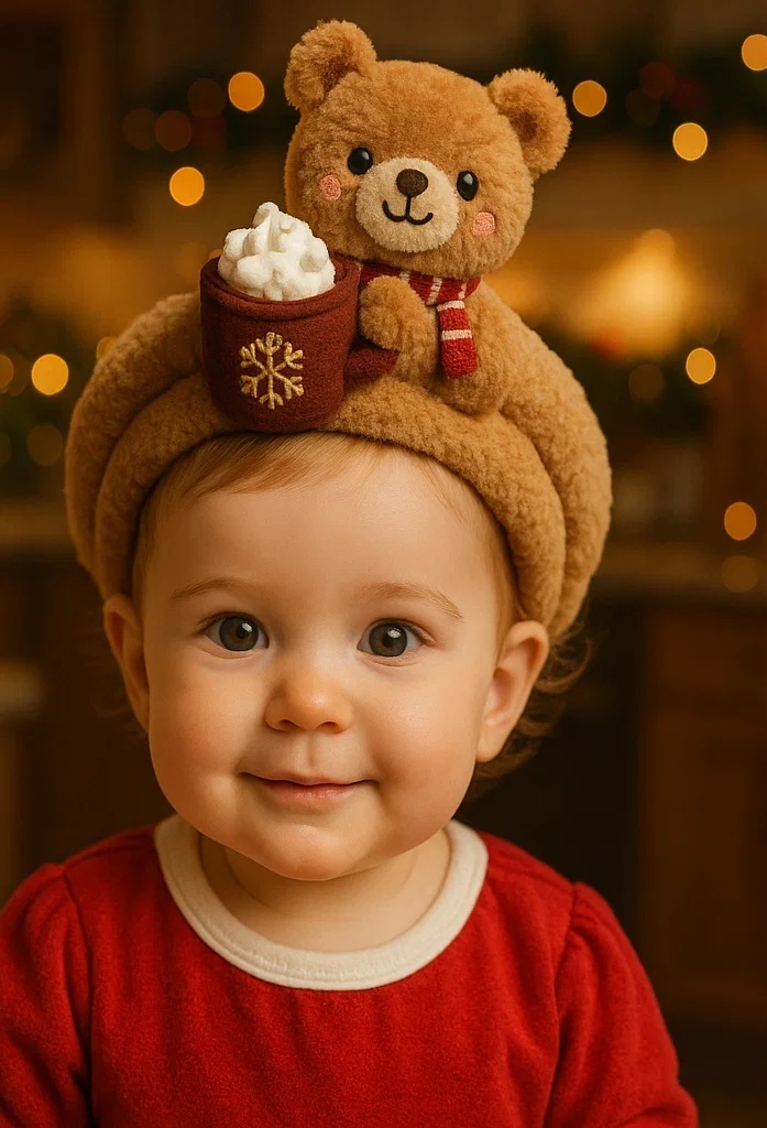 Sweet Baby Headbands with Plush Bunny and Apple Cup – Removable and Perfect for Fall Photoshoots