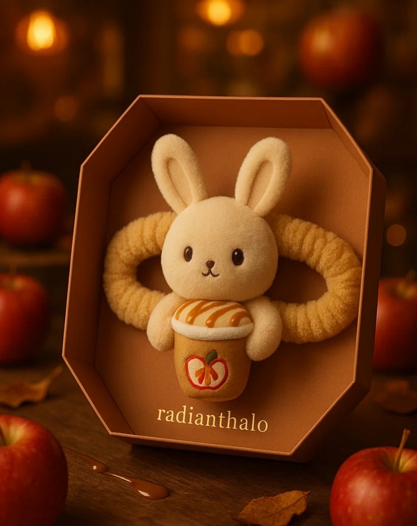 Adorable Baby Headbands with Plush Bunny and Caramel Apple Cup – Removable for Seasonal Fun