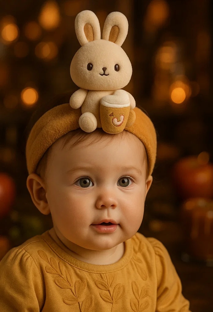 Cozy Caramel Apple Latte Bunny Headband for Babies: A Cuddly Gift Idea