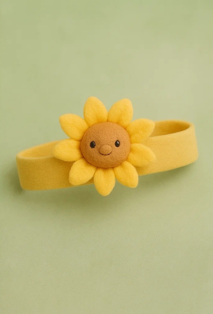 Sunflower Fairy Headband for Babies – Plush Happy Sunflower Doll Design