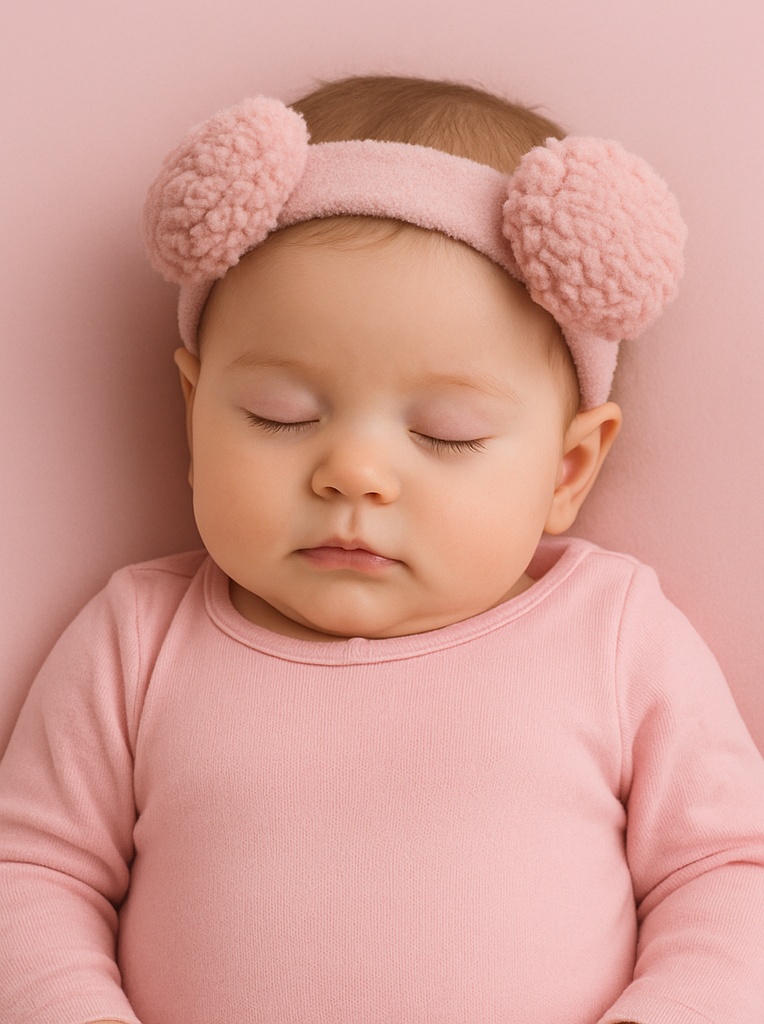 Weicher Baby-Headband mit abnehmbarem Kuscheltier