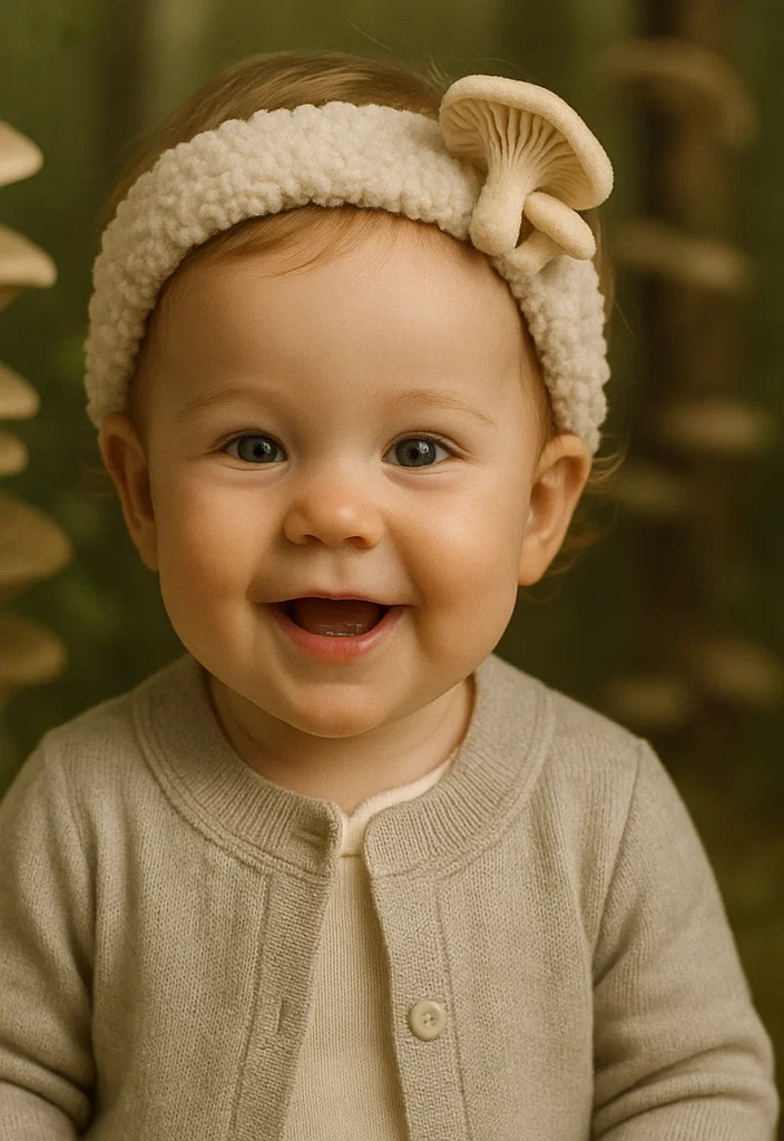 Plush Baby Headbands with Mushroom Design for Unique Gifting