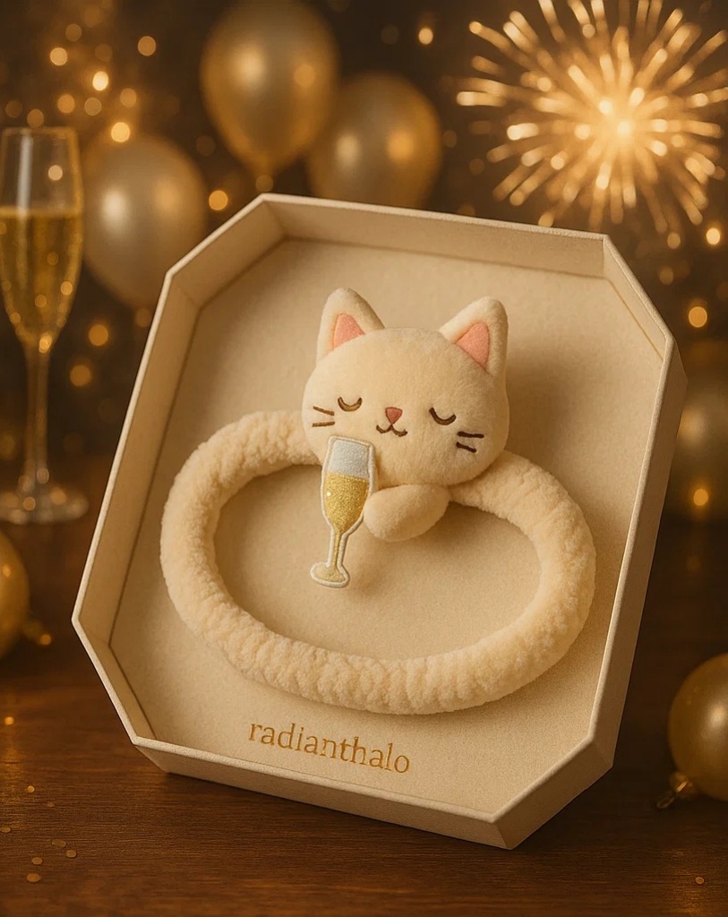 Elegant New Year Cat Baby Headband: Perfect for Festive Photoshoots