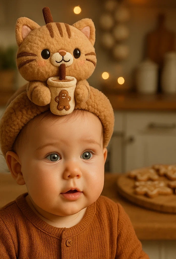 Elegant Kitten Baby Headband with Rose Mug: A Sweet Gift for Baby