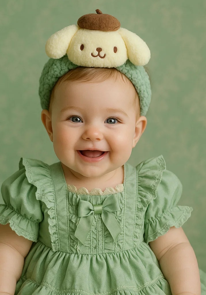 Acorn Dog-Themed Baby Headband