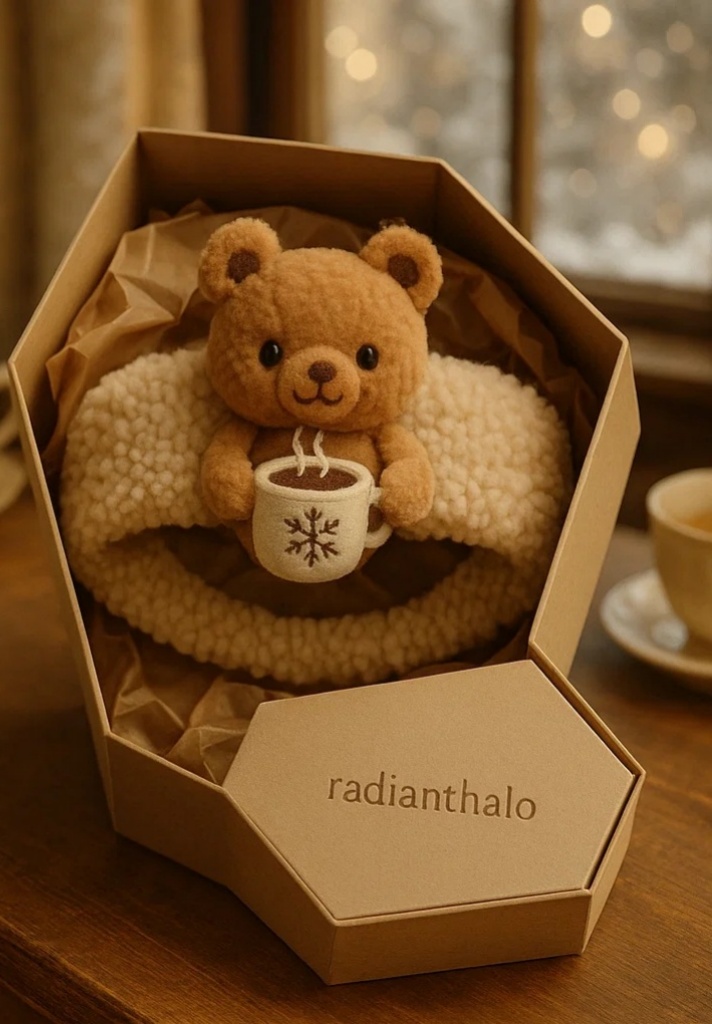 Winter Bear Baby Headband with Hot Drink: Perfect for Snowy Day Photos