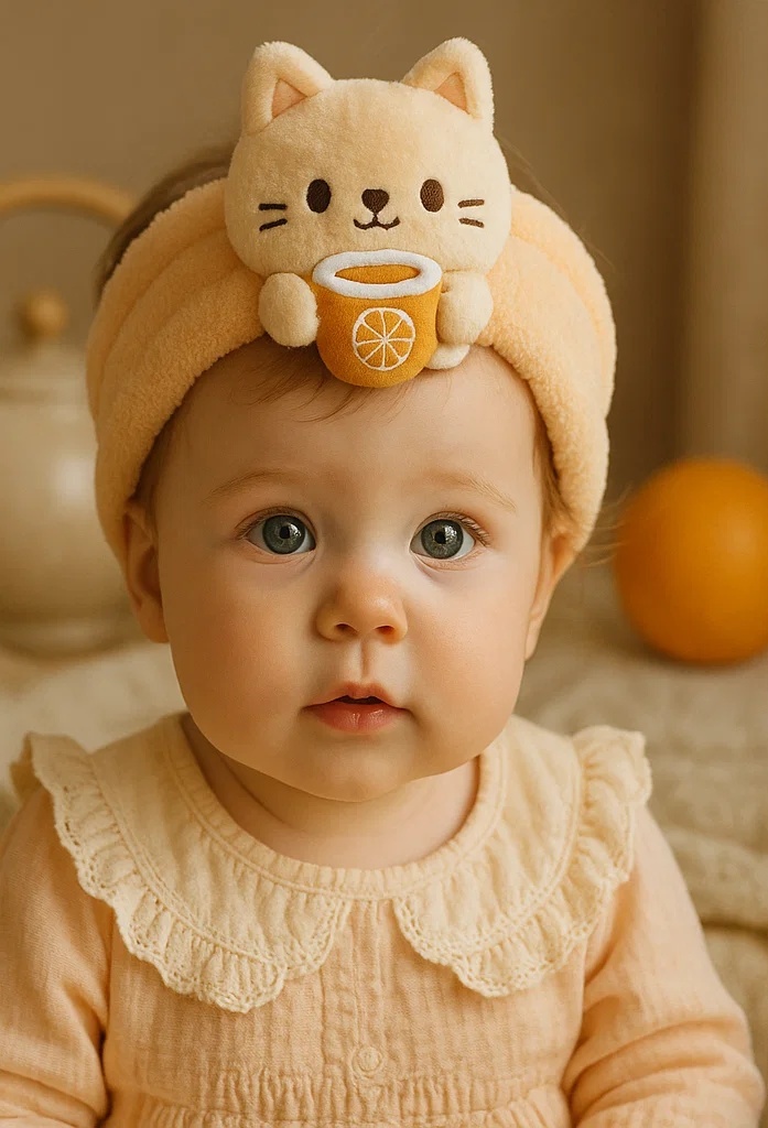 Gingerbread Bear Baby Headband with Hot Cocoa: A Holiday Favorite