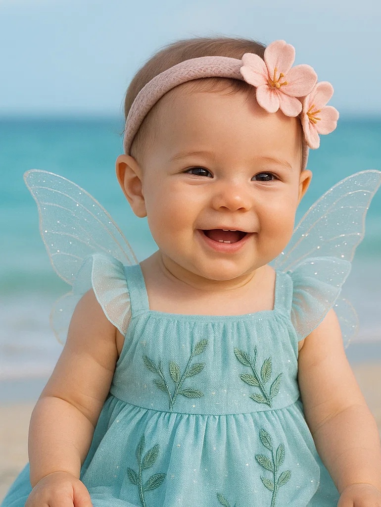 Delicate Baby Headband with Pink Flowers for Photoshoots