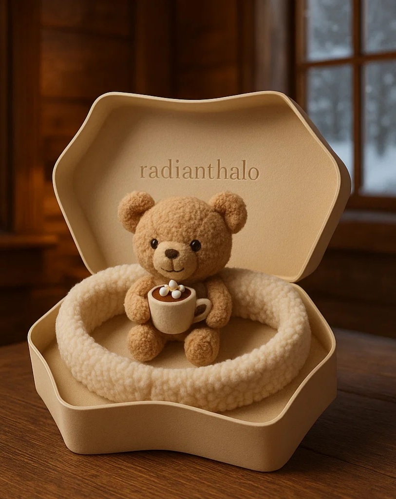Cozy Baby Headband with Fun Animal Character and Hot Drink Cup - Perfect for Holiday Photos