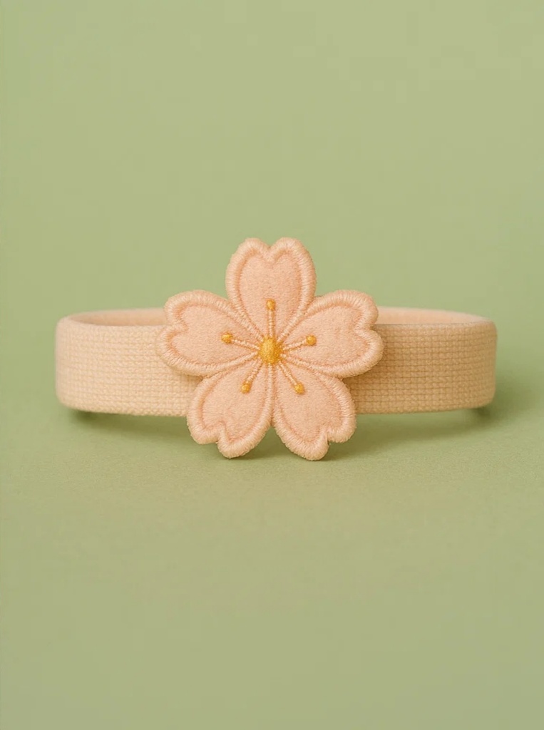 Single Sakura Fairy Headband – Pink Cherry Blossom, Soft Stretch Band