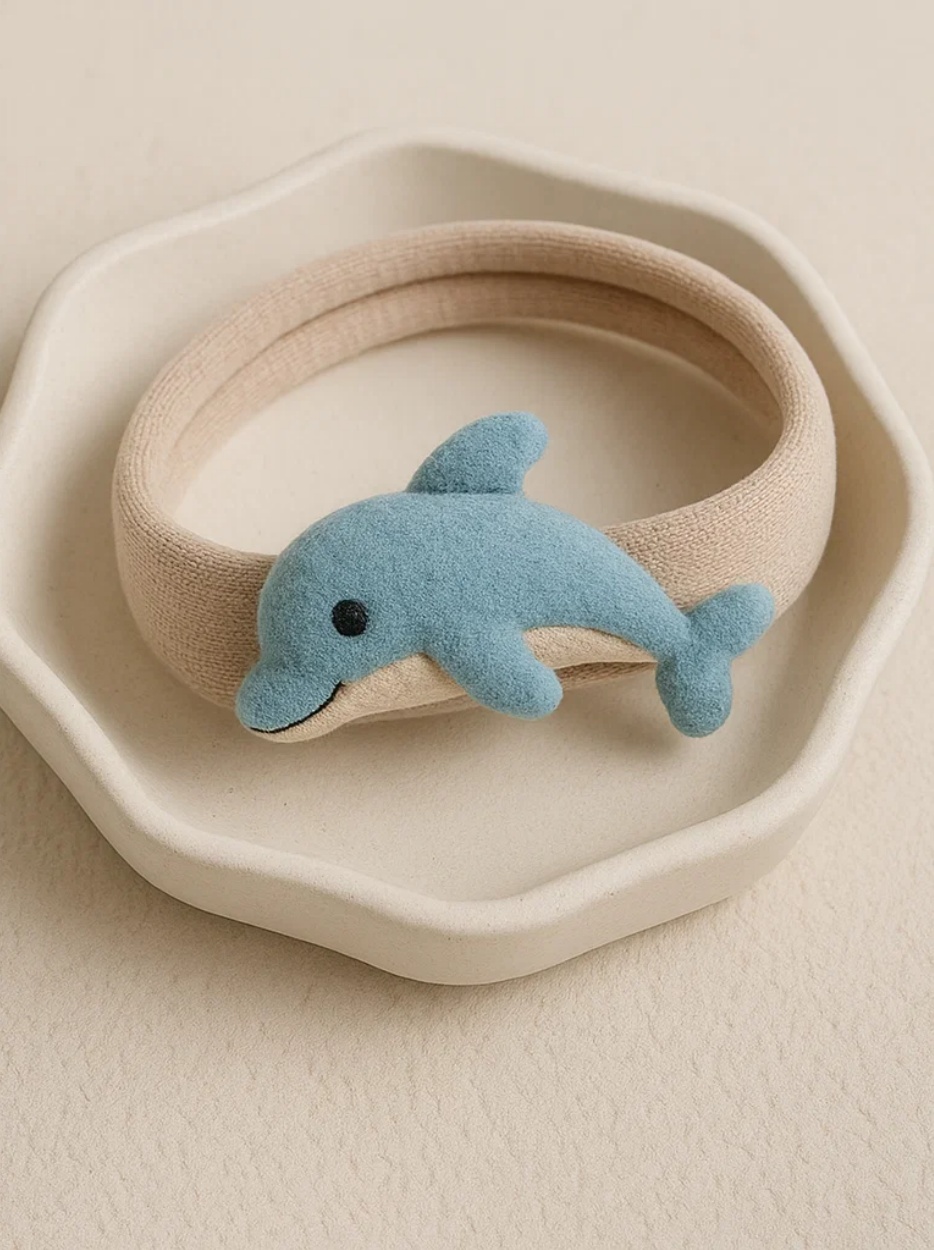 Green Headband with Plush Dolphin Toy – Baby’s Favorite Photo Prop