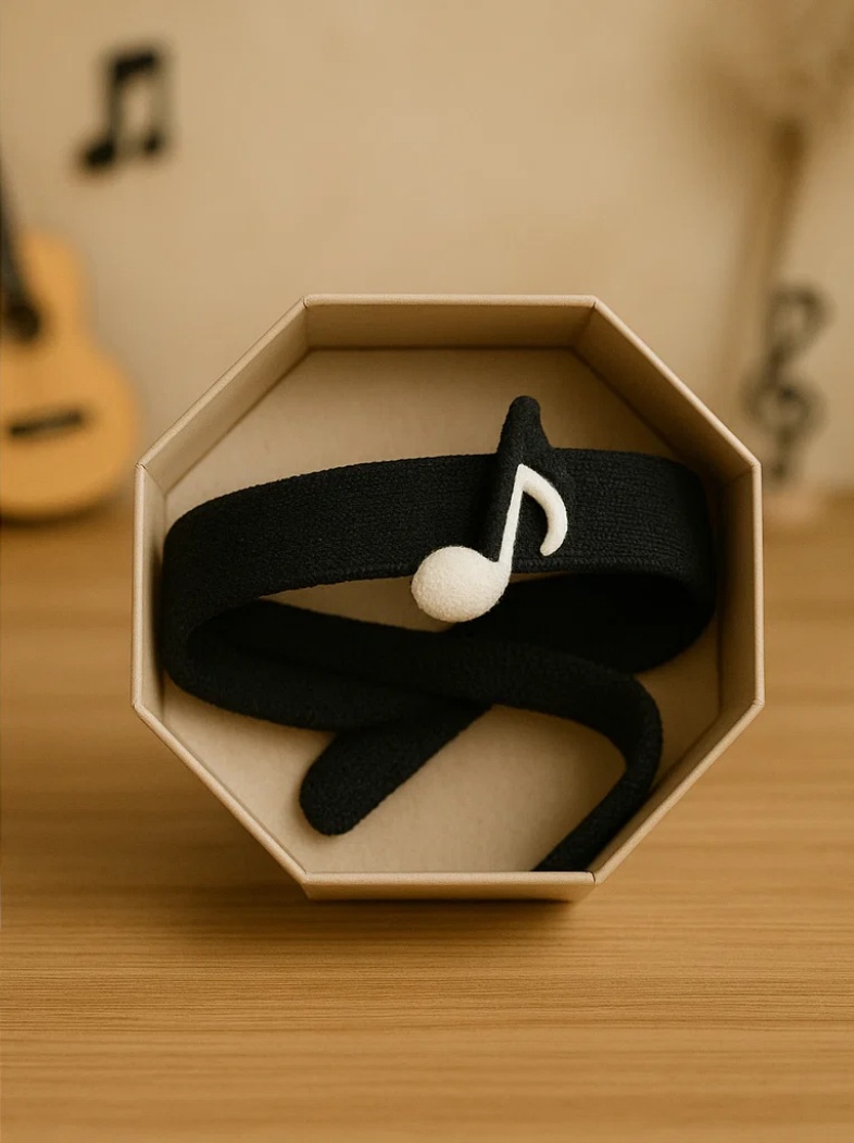 Bandeau bébé doux motif musique – parfait pour les séances photo
