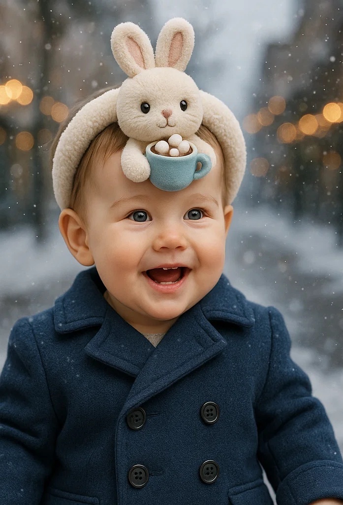 Stylish Felt Headband for Babies with Animal Motifs – Ideal for Special Occasions