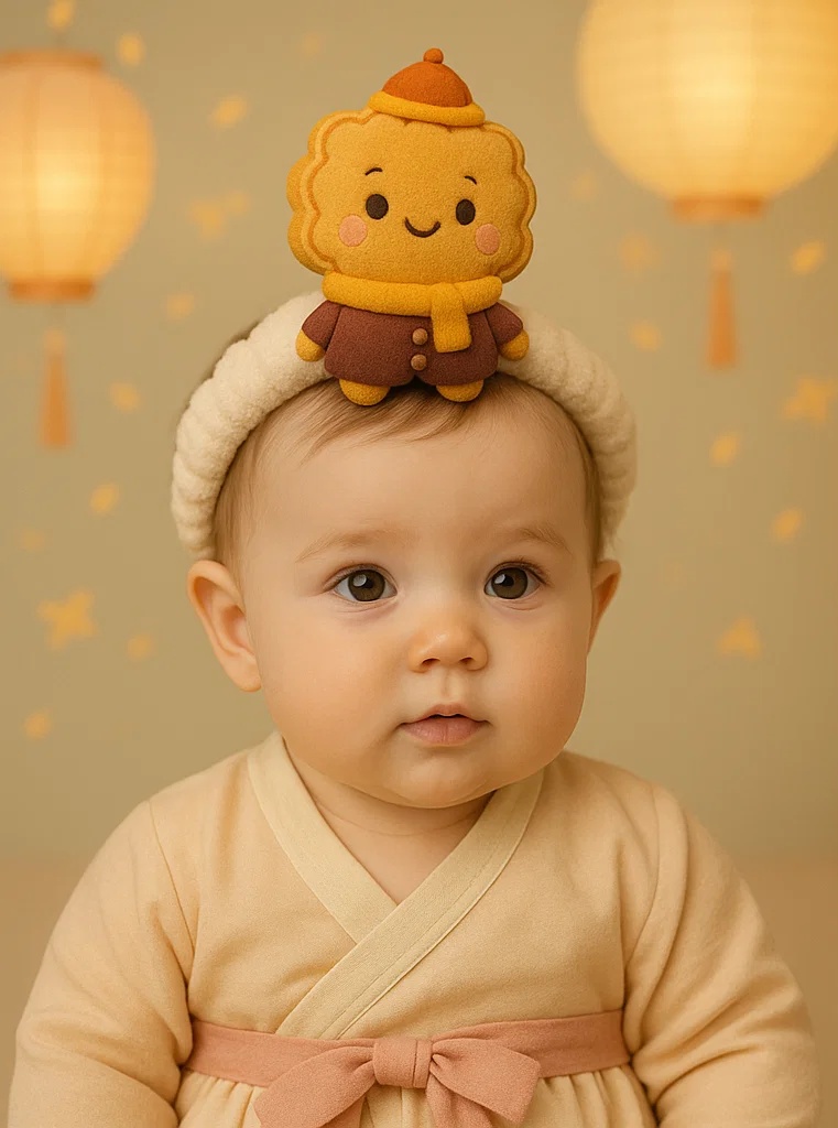 Bandeau bébé doux – Série spéciale Fête de la Mi-Automne avec peluche décorative